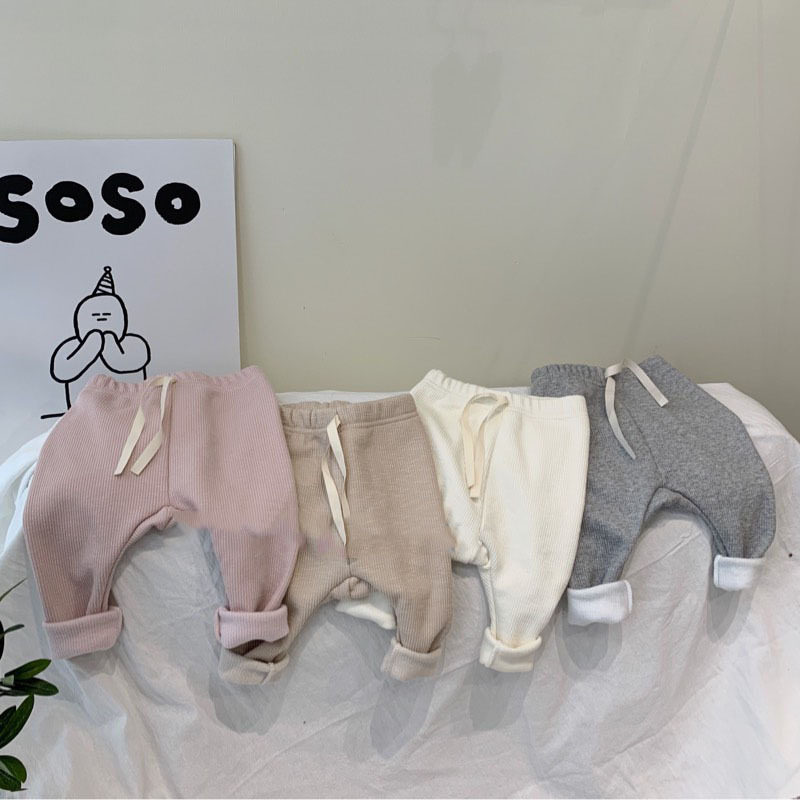 Korean version of autumn and winter new male and female baby baby catching suede cotton pants 100 lap casual big PP pants baby boy inner lap pants