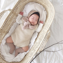 ins exploits spring autumn baby braces knit wool thread one-piece clothes male and female baby 100 lap bag fart khaclothes climbing suit