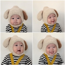Baby Wool Line Hat Autumn Winter New Pint Baby Warm Plush Cover Head Hat Cartoon Animal Hat Rabbit Ears Knit Hat