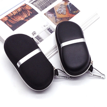 Pressure resistant EVA sunglasses zipper box silver white strip with aluminum hook sunglasses box custom do LOGO