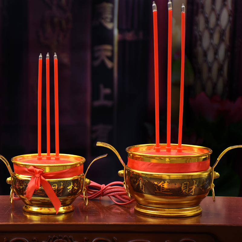 Double ear lucky electric incense burner Electronic incense burner Plug-in for Buddha lamp Electronic incense household for the God of wealth Indoor Buddha front lamp