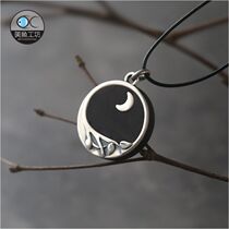 Mermaid Workshop Sandalwood Silver New Moon Gui Tree Ancient Wind Ornament Pendant Item Pendant Lettering Cotton Numb Sweater Necklace Girlfriend