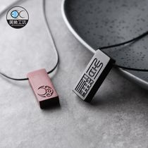 Mermaid Workshop Sandalwood Pendant Necklace Item Pendant Sweater Lettering a couple of names A name minimalist for men and women