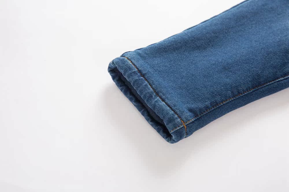 Cá rất nhỏ 2019 mới thu đông 38954 cô gái đan đôi (quần jeans giả lông cừu 100-140 quần yếm jean trẻ em