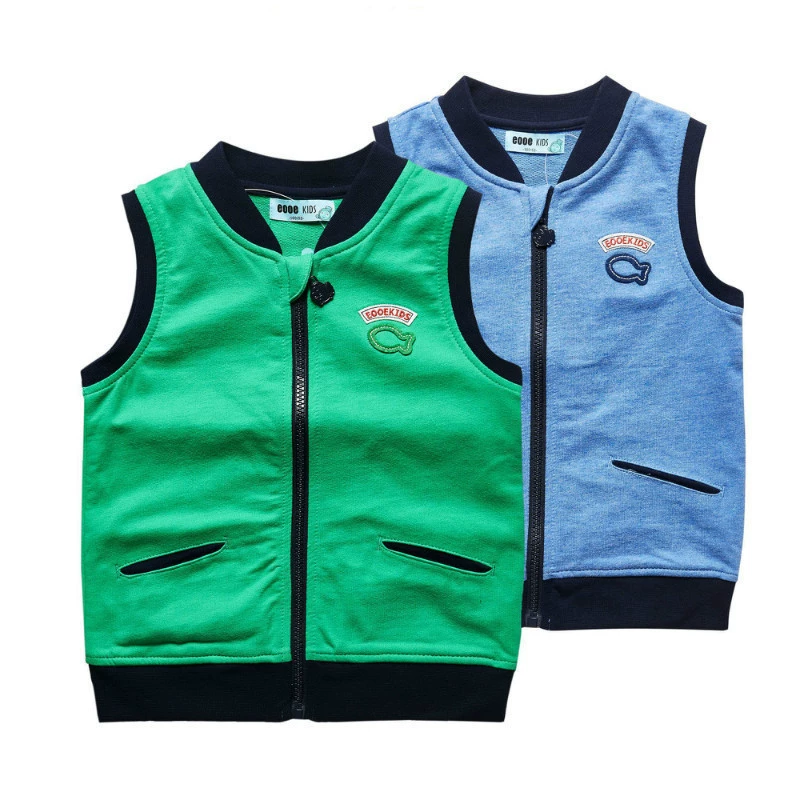 Rất nhỏ cậu bé cá mùa xuân và mùa thu mô hình 27102 cotton tinh khiết thời trang vest vest 100-120 đầy đủ một trăm miễn phí vận chuyển - Áo ghi lê