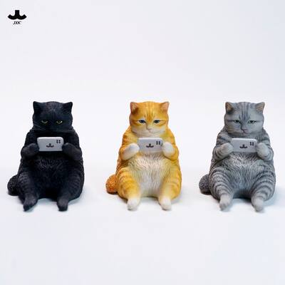 Non-current JXK internet-addicted cat model simulation cute pet Mimi Animal figurine gift scene Trendy tabletop decoration
