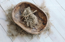 Universal ~ ~ Tear edge tassel pleated linen small pad blanket~Fine ~ eggplant newborn photography props special price