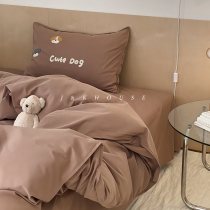 Winter mill wool four pieces of high end 100 pure cotton high density soft baby grade quilt cover autumn winter bed linen bed