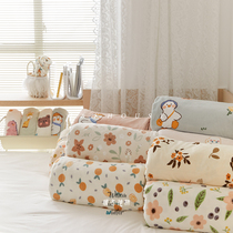 Girlish Gake Heavy Milk Suede Quilt Cover Coral Suede Double Flannel Suede Thickened Autumn Winter Warm Printed Single