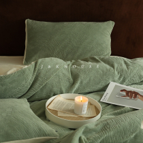 Fa-style creaty superior milk suede four pieces of winter style winter season suede with a velvet cover flannel linen Nordic wind