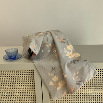 40S twill cotton activated print quilt cover pillowcase piece Striped plaid small floral vintage single bed piece