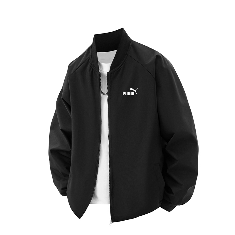 Outlet Store American Style Trendy Solid Color Baseball Collar Jacket for Men, Spring and Autumn Loose Fit Versatile Casual Couple's Jacket