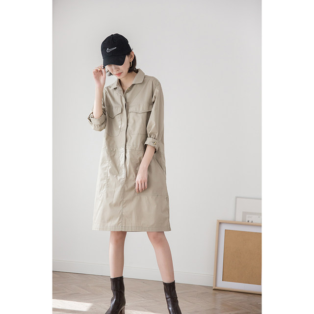 fudge Japanese miscellaneous style shirt dress, long-sleeved work shirt, chic niche original d expensive brand fashionable three-wear dress