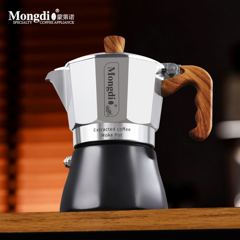 Mongdio Moka Pot Double-Valve Coffee Pot Household Small Espresso Machine Hand-Brewed Coffee Set