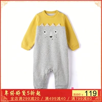 Balabala boy 2018 mùa đông mới cho bé cộng với nhung ra đường khâu jumpsuit 20204181105 bộ quần áo liền thân