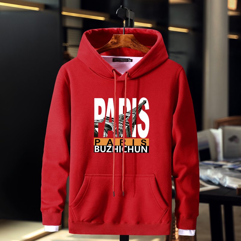 Mùa thu và mùa đông cộng với áo len trùm đầu nhung dày, áo len nam rộng rãi cộng với phân bón XL áo hoodie béo ấm thời trang nam