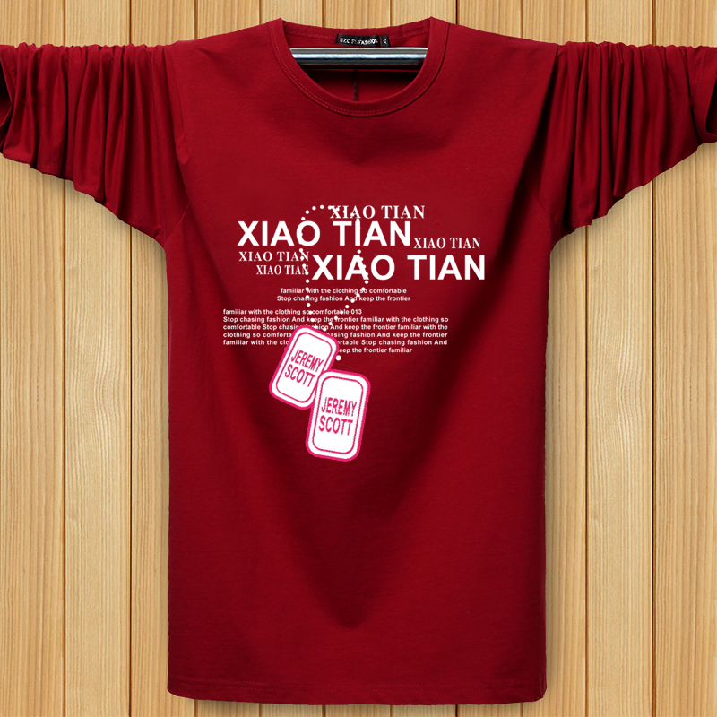 Lỏng kích thước lớn dài tay T-Shirt nam mùa hè phần mỏng cotton vòng cổ áo sơ mi XL fat man thể thao dài tay t-shirt