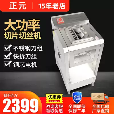 Zhengyuan slicer commercial single double cutter stainless steel strong power electric cutting cutting vegetable meat grinder vertical