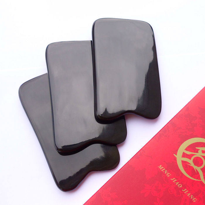 Seven grid scraping board small square buffalo horn scraping board scraping tablets healthy gift can be engraved