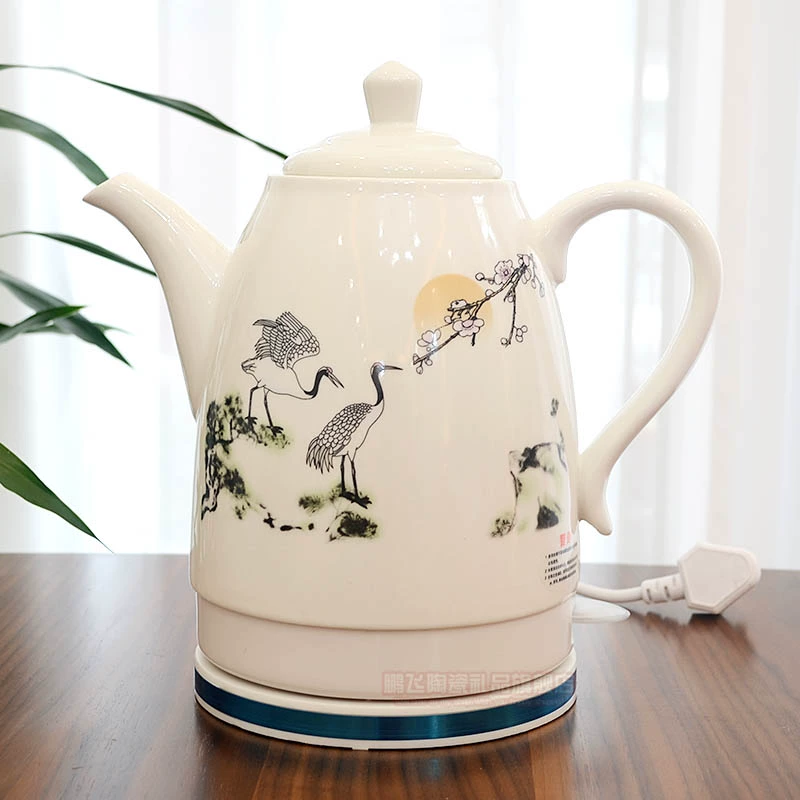 New Jingdezhen Ấm đun nước bằng điện Ấm đun nước bằng gốm Ấm đun nước bằng sứ màu xanh và trắng - ấm đun nước điện