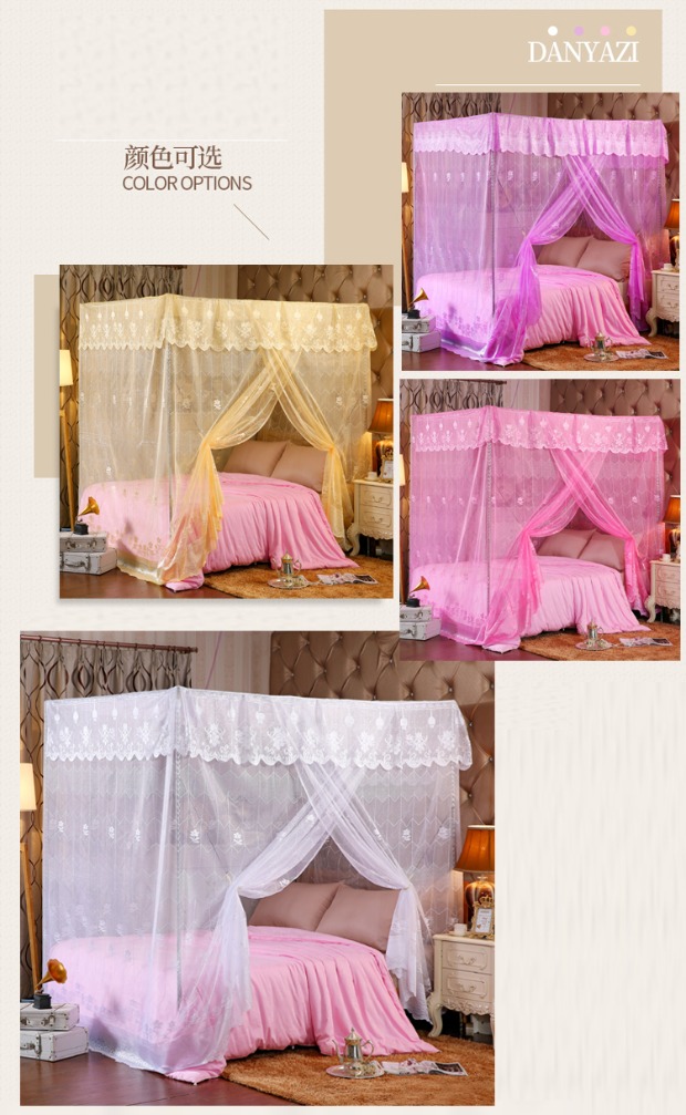Cửa lưới chống muỗi đơn sợi 1,8 / 1,5m giường không có khung nhà cũ cửa đơn dày mã hóa công chúa truyền thống gió - Lưới chống muỗi mùng bung gấp gọn