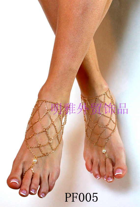Một loạt các vòng chân trần hợp kim ngọc trai châu Âu và Mỹ nóng với giày cao gót trang sức AliExpress ebay nóng bán lắc chân vàng PNJ