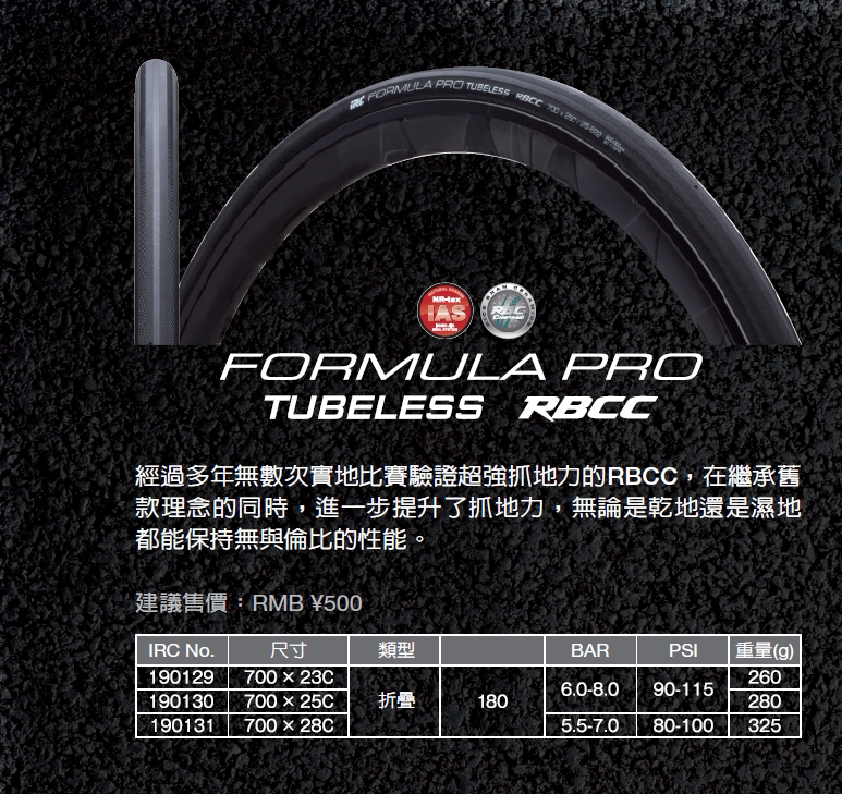 IRC FORMULA PRO TUBELESS RBCC Japanese Highway Vacuum Tyre