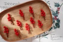 Le Ye Handmade stella Original Embroidery Holly Fruit Brooch Earrings New Year Gift New Year Welfare Class