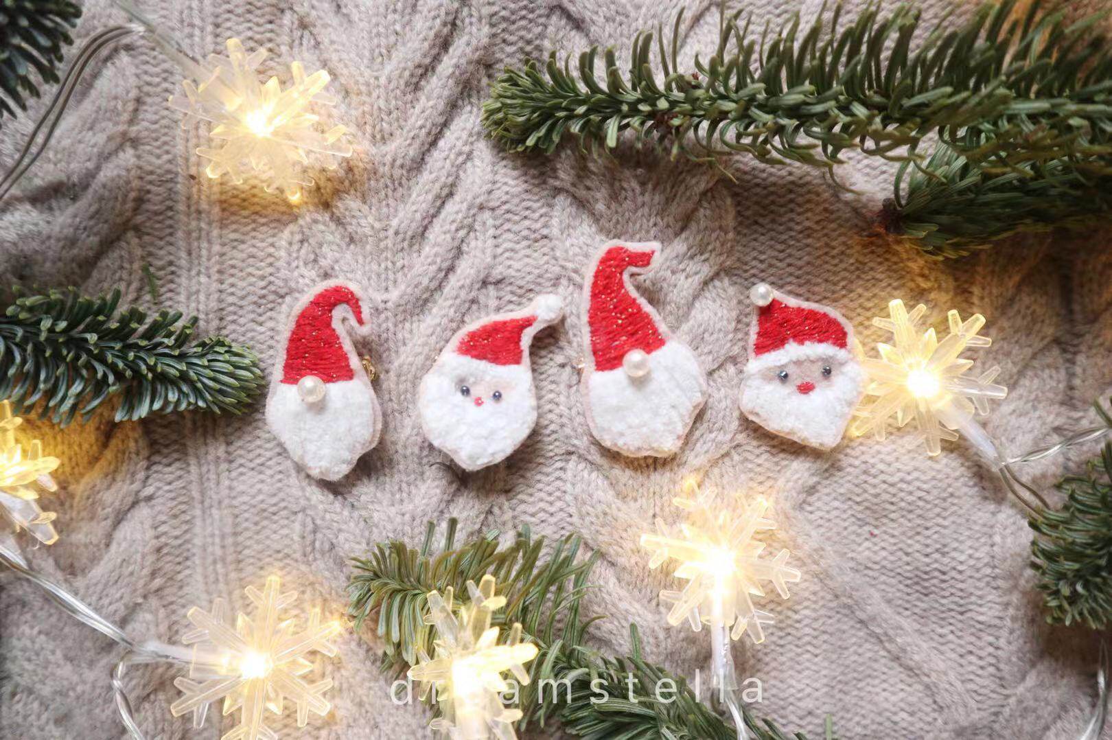 Leno handmade original Santa Claus brooch Christmas present