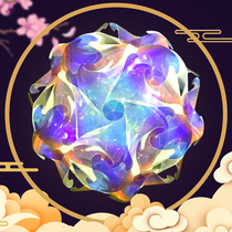 Night market stall laser spray lantern led flash colorful laser PVC golden light film round childrens portable lantern