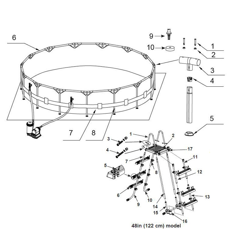 Детский надувной бассейн 原装正品intex成人超大框架戏水池儿童家庭支管架游泳池549*122cm