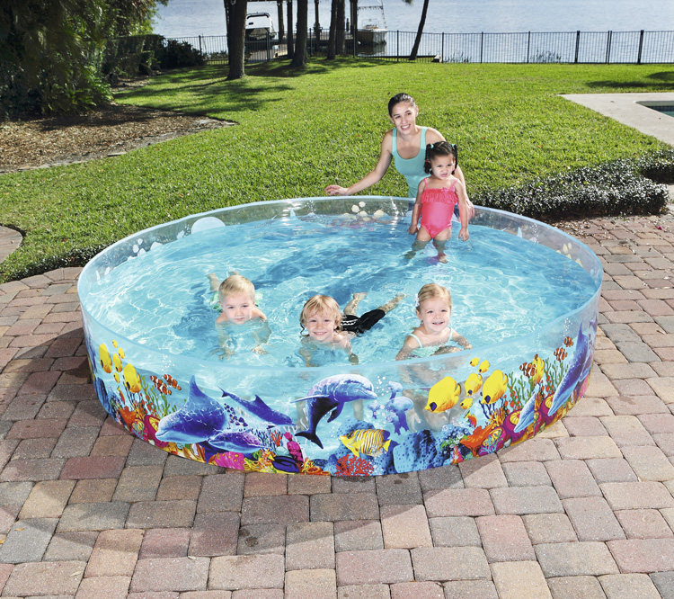 Детский надувной бассейн 正品海洋动物硬橡胶游泳池家庭画水池鱼塘儿童浴池不充气 Bestway