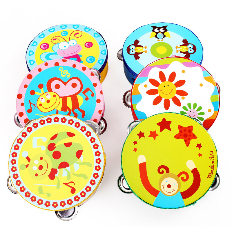 Children's toys Wooden hand rattles ORF Music PERCEPTION rattles Leather drums Hand clapping drums Baby toy rattles