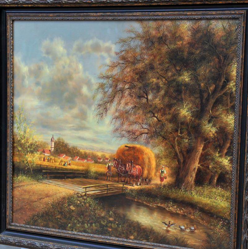 Oil on wood panel, 1950s, famous painter Leonhardt