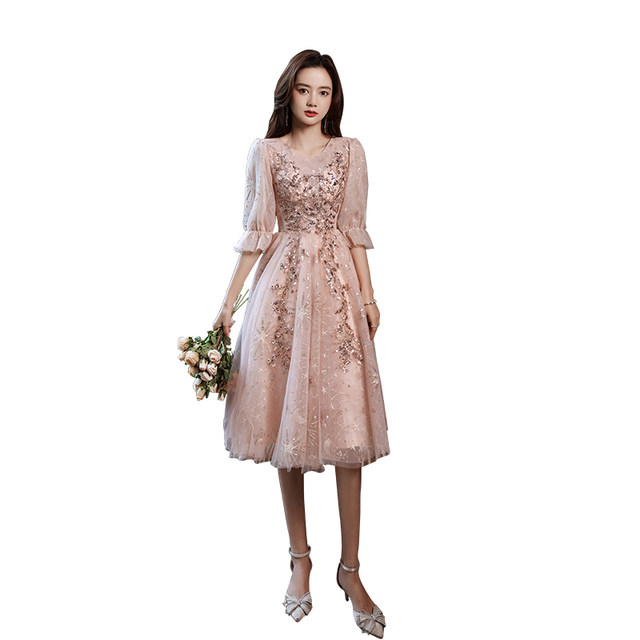 Evening dress new 2022 explosion style engagement dress skirt French dress small crowd can usually wear annual meeting dress female