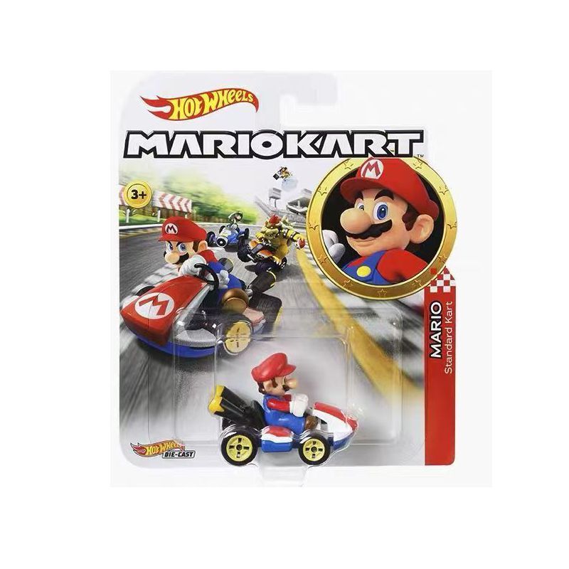 Hot Wheels Mario Car Alloy Car Model Mario Kart Toy Car Model Children's Toy for Boys Gbg25