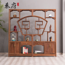 Qinfu mahogany furniture Bogu shelf chicken wing wood solid wood Duobao Pavilion antique shelf display cabinet living room antique tea shelf