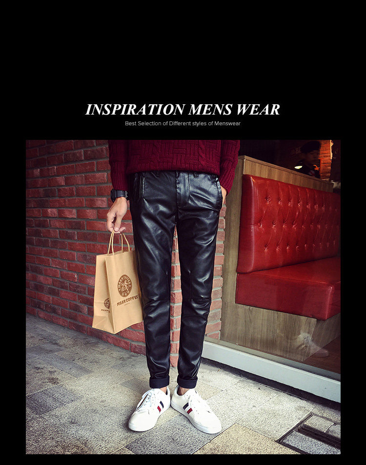 Pantalon cuir homme en vrac pour adolescent pour printemps - Ref 1494206 Image 7