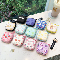 Fruit wireless headset storage bag data cable digital change box small gift waterproof anti-fall cartoon female