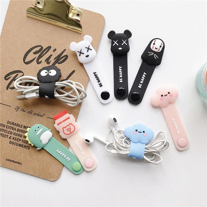 Bear Dinosaur Briquettes Silicone buttons Earphone hub Data cable winder Storage cable manager Cable tie accessories