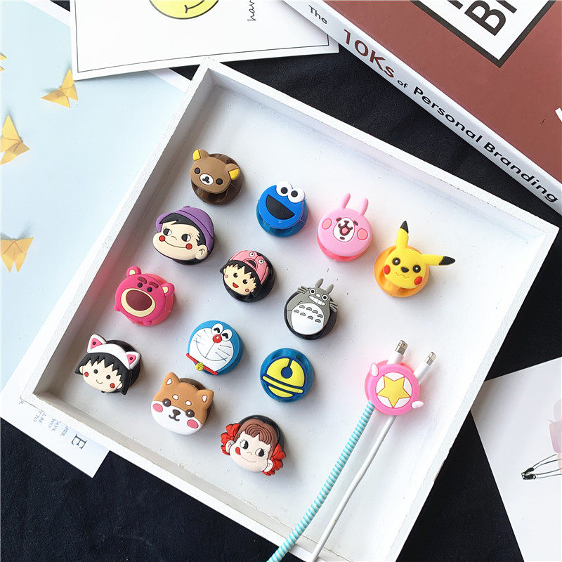 Mini Desktop Data Line Rationalizer Cartoon Finishing Charging Wire Protection Headphone Winding Portable Adhesive Fixer