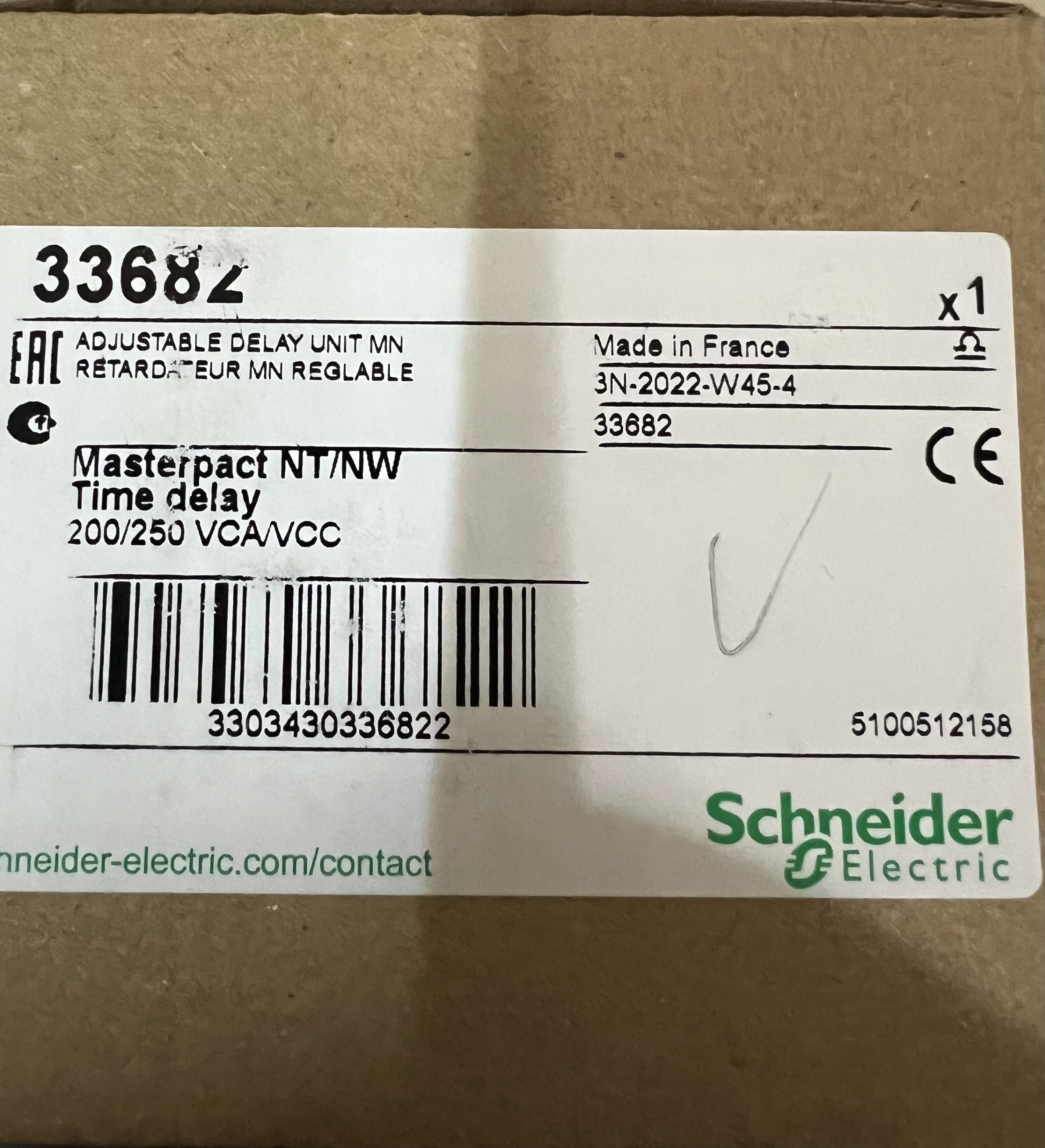 施耐德MV延时模块33682 MN/UVR 200-250VAC/DC原装现货