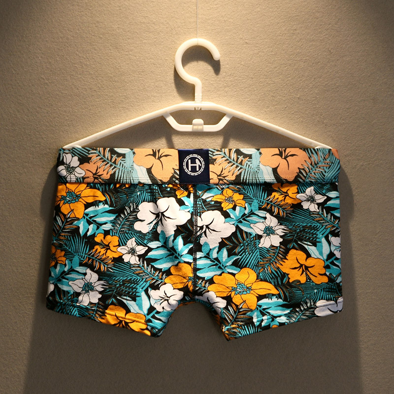 Đồ lót nam 2 đồ lót nam boxer cotton phiên bản Hàn Quốc của xu hướng in eo thấp thanh niên thể thao quần short vuông quan lot nu