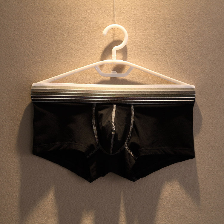 Pure cotton men's pants sexy daily pure color simple elastic breathable U bag men's underwear