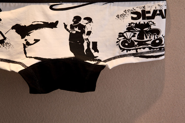 Quần lót nam bằng vải cotton nam Splash Ink Ink In eo thấp Quần lót gợi cảm Thanh niên Quần lót nam quan sip dui nam