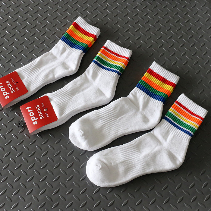 4 đôi vớ nam vớ cotton nam thấm mồ hôi thấm mồ hôi sọc trong vớ vớ ống thể thao nam vớ nam tất 3d