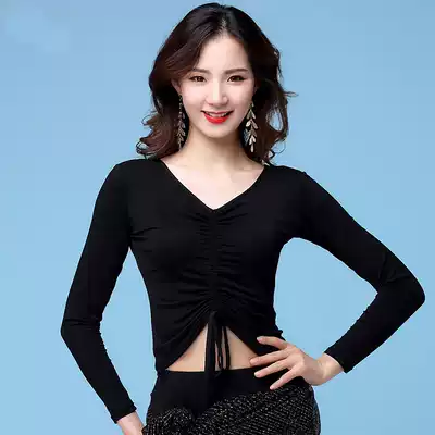 Latin Dance Top 2019 New Female Adult Latin Costume Dance Top Practice Wear Long Sleeve Belly Dance Top
