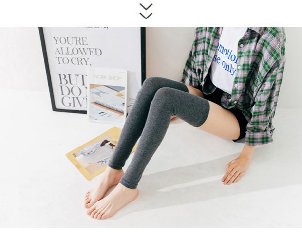 Cotton thẳng gối đầu gối vớ mùa thu và mùa đông Hàn Quốc nhảy yoga ấm xà cạp ống cao trên đống vớ nữ tất nam