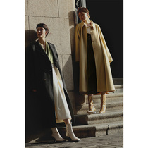 RoseLingLing unique posture wool Tencel lapel A slim double coat coat coat women winter