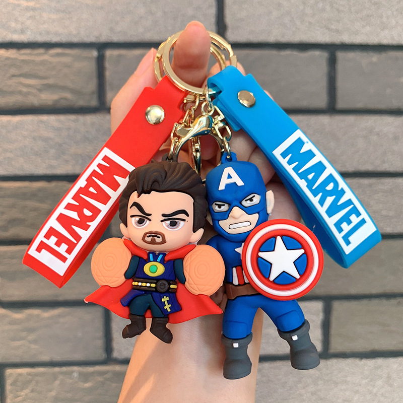 Avengers Keychain Captain America Spider-Man Hulk Pendant Car Bag Decoration Keychain